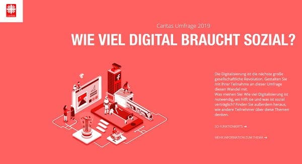 Caritas Gewinnspiel Umfrage 2019 digital braucht sozial