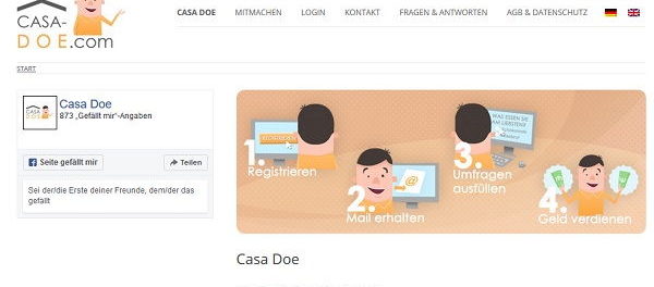 Casa Doe Umfragen mitmachen Geld verdienen