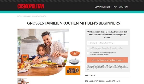 Cosmopolitan Gewinnspiel Uncle Ben´s Reis Sets