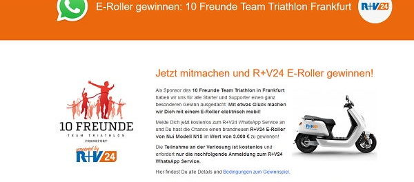 E-Roller Gewinnspiel R+V24 Nui Modell N1S im Wert von 3.000 €