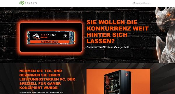 Gamer PC Gewinnspiel bei Seagate