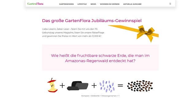 Garten Flora Jubiläums-Gewinnspiel E-Bike und Gartengeräte gewinnen