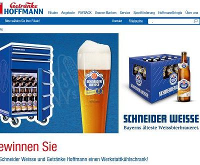 Getränke Hoffmann Gewinnspiel Werkstattkühlschrank von Schneider Weisse
