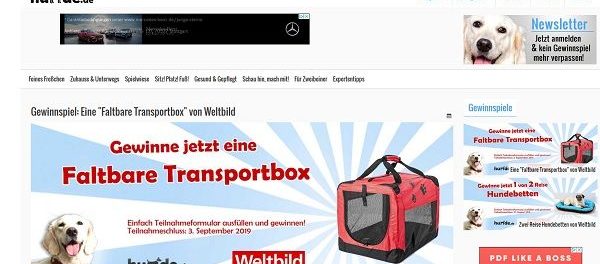 Gewinnspiel Hunde.de und Weltbild faltbare Transportbox