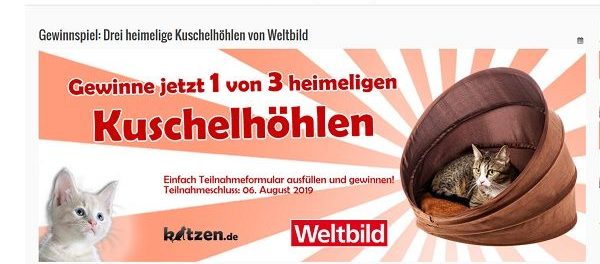 Gewinnspiel für Katzenfreunde bei Katzen.de