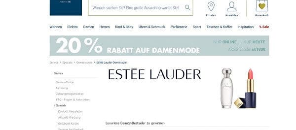 Karstadt Gewinnspiel Estee Lauder Beauty-Bestseller Verlosung