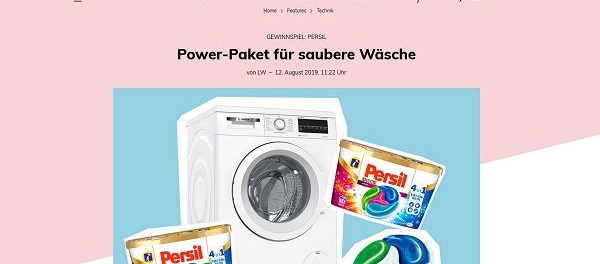 Persil und Glamour Gewinnspiel Bosch Waschmaschine kostenlos gewinnen