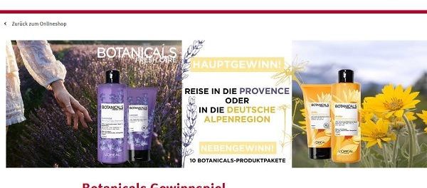 Reise Gewinnspiel Rossmann Botanicals Provence oder Alpen Urlaub