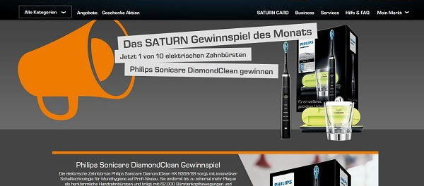 Saturn Gewinnspiel 10 Philips elektrische Zahnbürsten