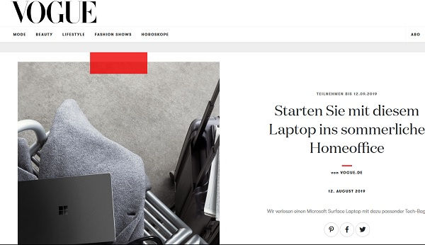 Vogue Gewinnspiele Microsoft Surface Laptop
