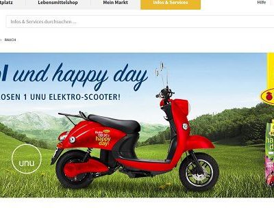 real und Rauch Gewinnspiel UNU Elektro-Scooter gewinnen