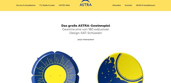 Astra Gewinnspiel 180 Design SAT-Schüsseln