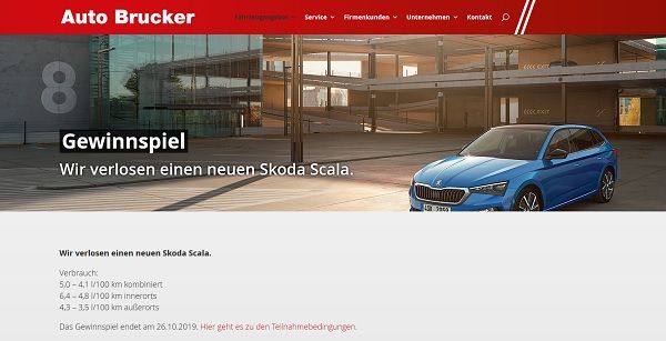 Auto Brucker Gewinnspiel Skoda Scala gewinnen