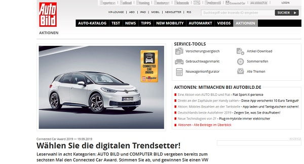 Auto-Gewinnspiele – Auto Bild  VW ID.3 Wert 45.000 Euro