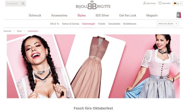 Bijou Brigitte Gewinnspiel Dirndl von Angermaier