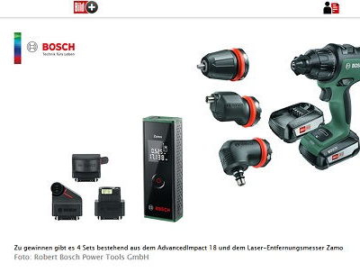 Bosch Akkuschrauber Gewinnspiel Werkzeeug-Set