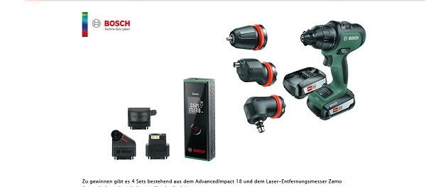 Bosch Akkuschrauber Gewinnspiel Werkzeug-Set