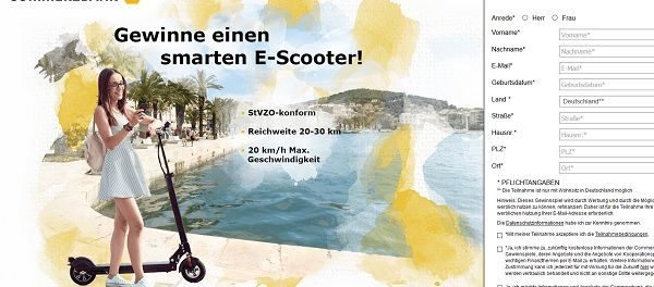 E-Scooter Gewinnspiel Commerzbank