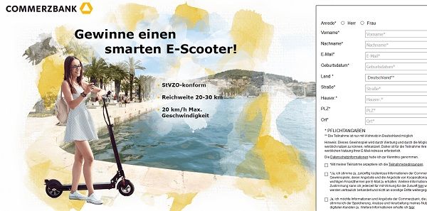 E-Scooter Gewinnspiel E-Roller mit Straßenzulassung