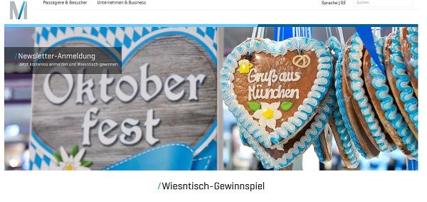 Flughafen München Gewinnspiel Wiesntisch für 10 Personen