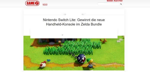 GameZ Gewinnspiel Nintendo Switch Lite mit Zelda Bundle