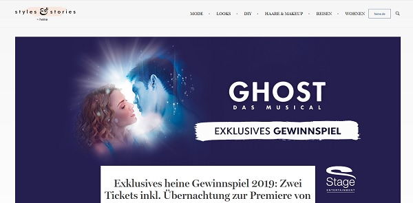 Heine Versand Gewinnspiel Ghost Musical Stuttgart Reise