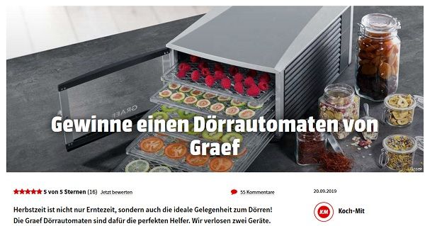 Koch Mit Gewinnspiel Graef Dörrautomat