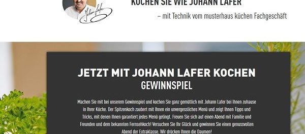 Musterhaus Küchen Gewinnspiel Kochen mit Johann Lafer