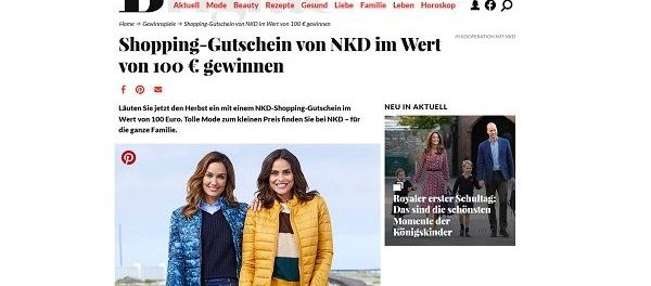 NKD Gutscheine Gewinnspiel Brigitte Magazin