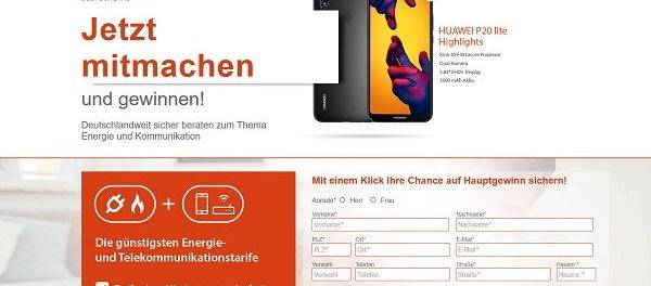 Smartphone-Gewinnspiel analysa Deutschland Huawei P20 lite