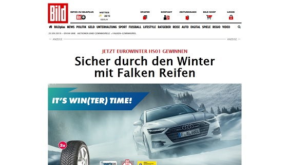 Winterreifen Gewinnspiel Falken und Bild.de
