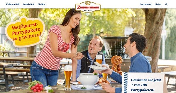 Zimmermann Wurst Gewinnspiel 100 Partypakete kostenlos gewinnen