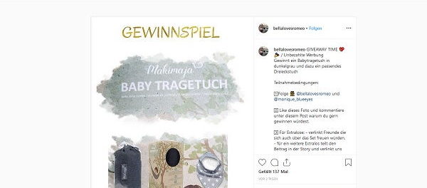 Babytragetuch Gewinnspiel Instagram Fräulein Liebenswert