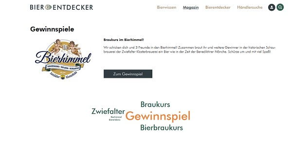 Bierentdecker Gewinnspiel Braukurs gewinnen