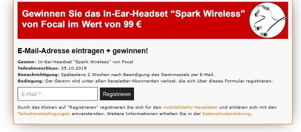 Focal In-Ear-Headset Gewinnspiel Mobilefidelity Magazin