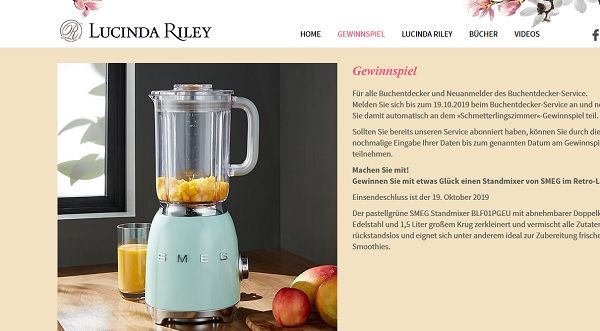 SMEG Retro Standmixer Gewinnspiel Lucinda Riley