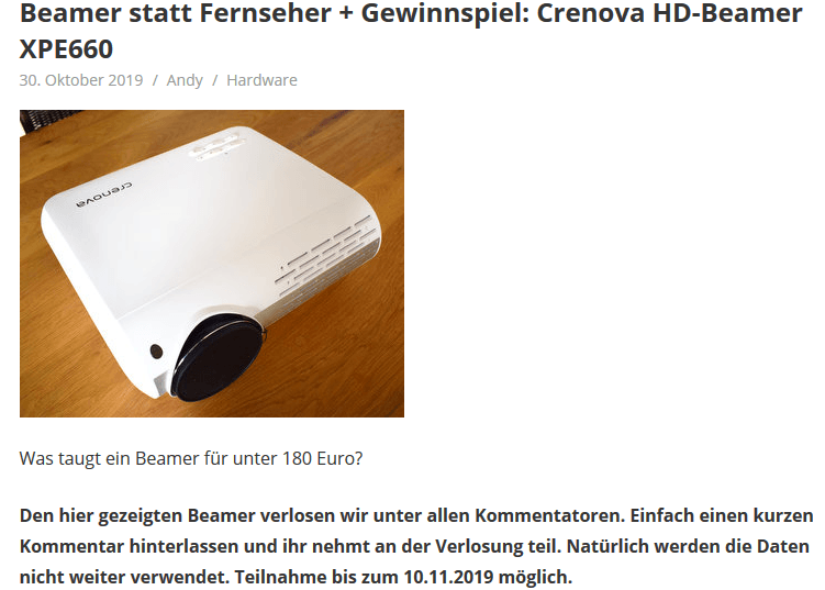 Gewinnspiel: 1x Beamer durch Kommentar gewinnen!