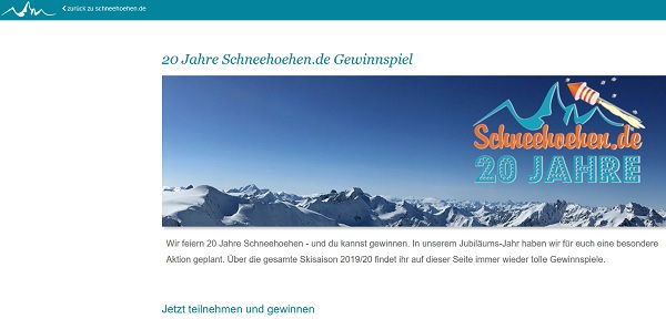 Wintersport Gewinnspiel Schneehoehen.de Sachpreise gewinnen