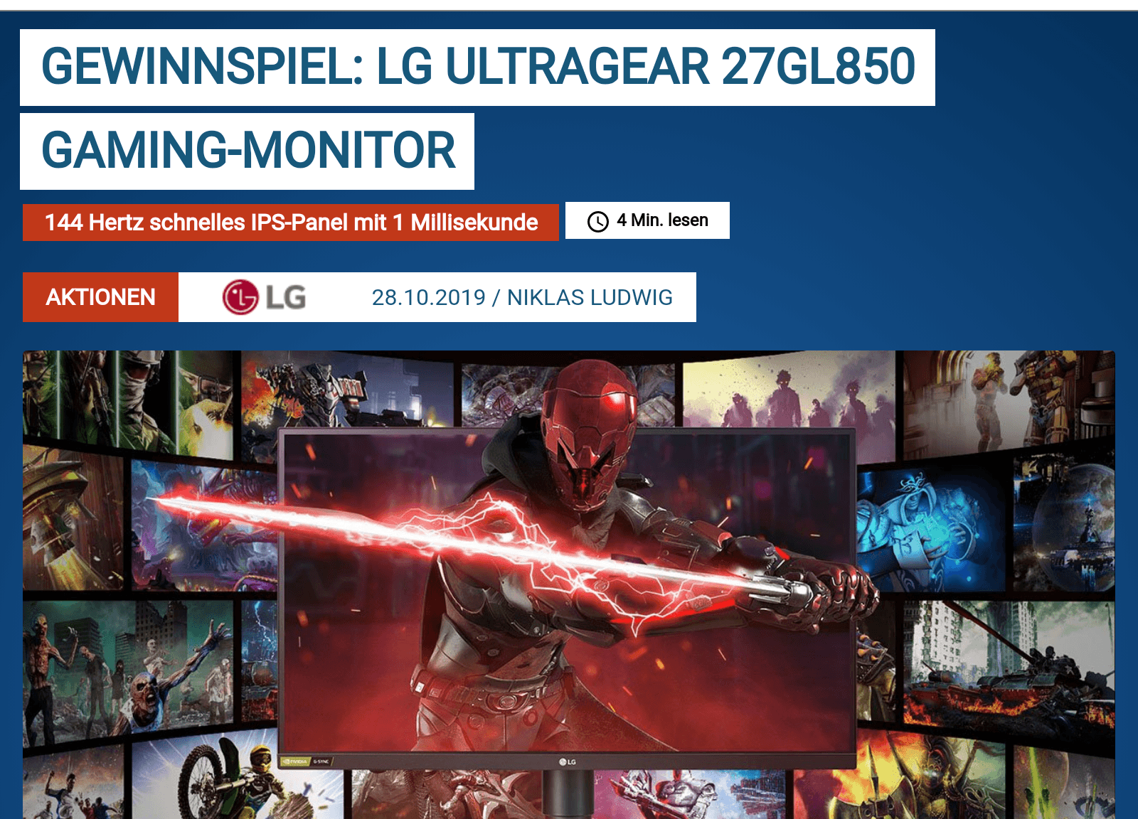 1x Gaming-Monitor gewinnen (nur bis Montag)