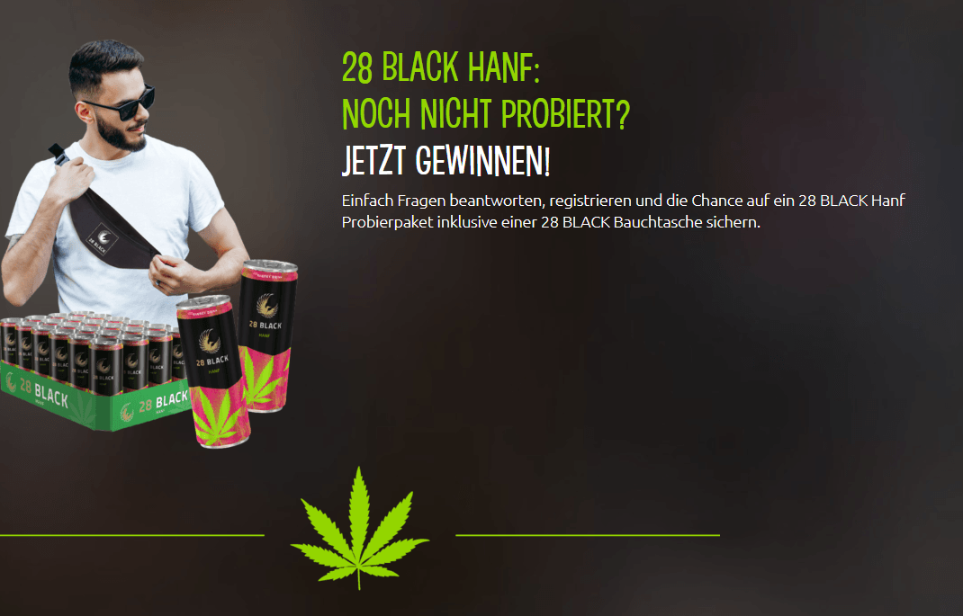 28 Black Hanf Gewinnspiel: 28 x 24er Boxen + Bauchtasche gewinnen!