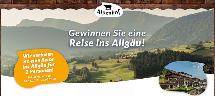Alpenhof Gewinnspiel: Reise ins Allgäu zu gewinnen