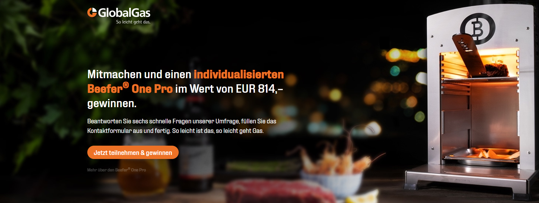 GlobalGas Gewinnspiel: Gewinnt einen Beefer One Pro Grill im Wert von über 800 Euro