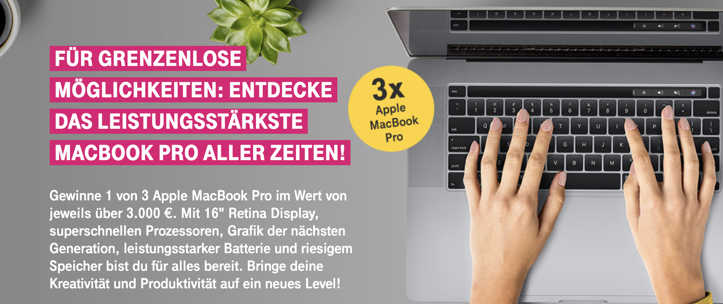 Deutsche Telekom Gewinnspiel: drei Apple MacBook Pro zu gewinnen
