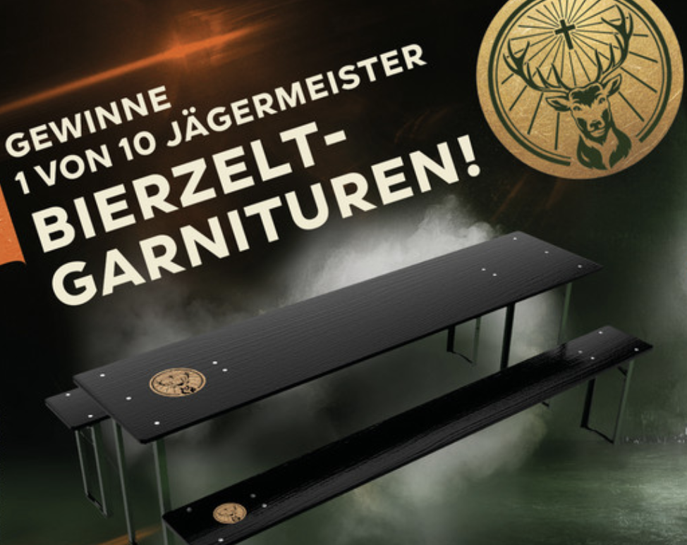 tegut Gewinnspiel: Jägermeister Bierzeltgarnitur zu gewinnen