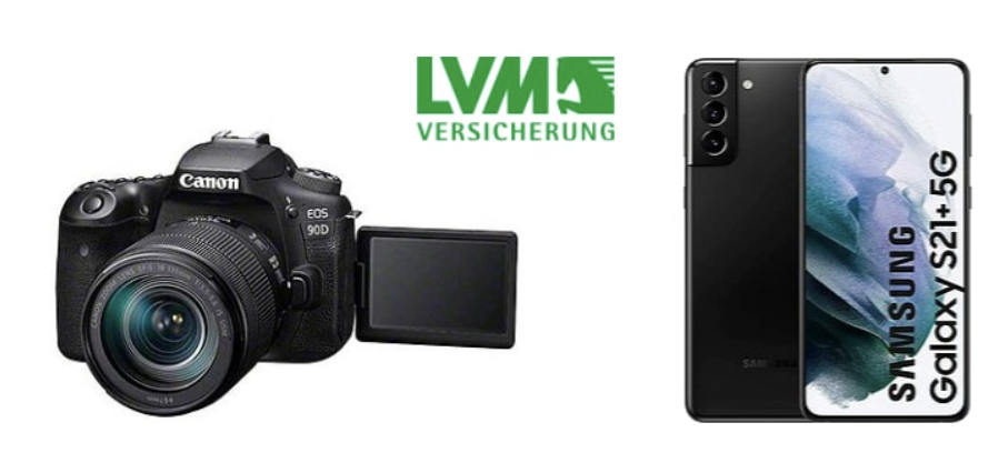 LVM Versicherung Gewinnspiel: Canon Digitalkamera, Samsung Smartphone zu gewinnen