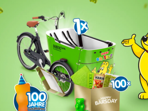 HARIBO Gewinnspiel: BABBOE Curve Lastenrad oder eines von 100 grünen Überraschungspaketen gewinnen