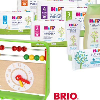 HiPP Gewinnspiel: BRIO Lernuhr, HiPP Windeln oder Baby-Pflegeprodukte zu gewinnen