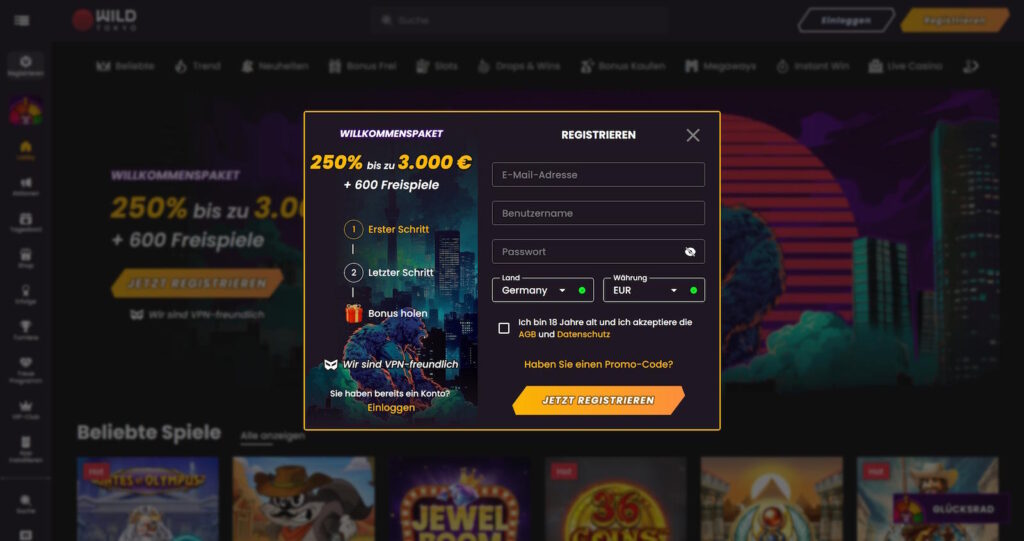 Registrierung Wild Tokyo
